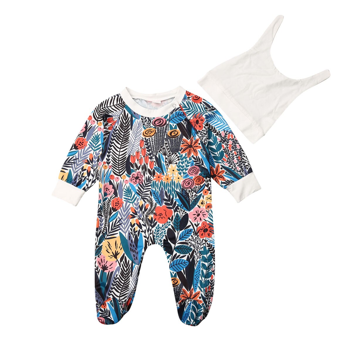 0-24M Baby Baby Meisje Jongens Bloemen Bodysuit Fl... – Grandado