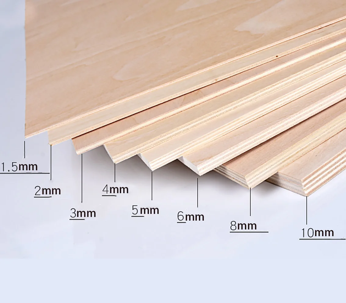 Panneau de tilleul, feuille artisanale pour bricolage, sculpture de construction de maquettes, décoration de la maison, accessoires de pièces éducatives 1.5-10mm
