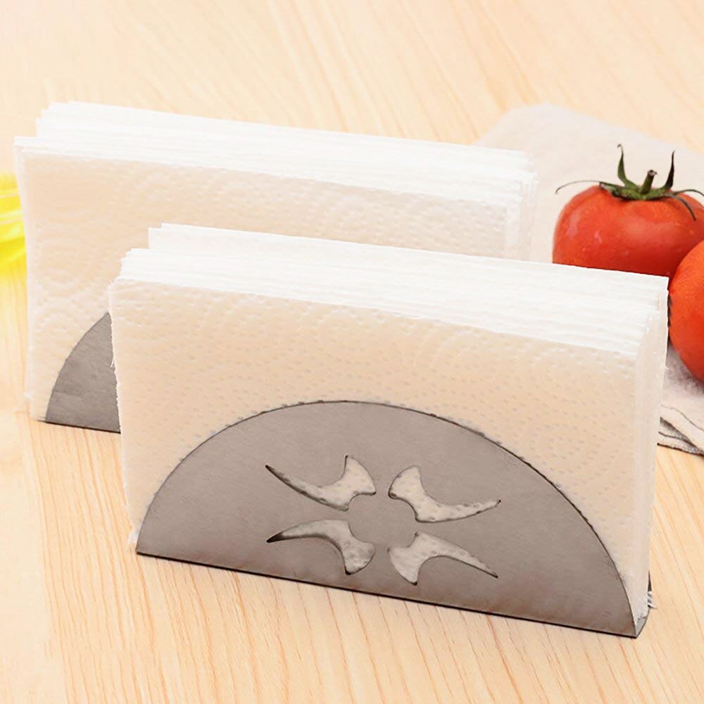 Kitchen Tools Napkin Holder - Stainless Steel Cloth Serviette Holder Dispenser Paper Mail Holder Organizer