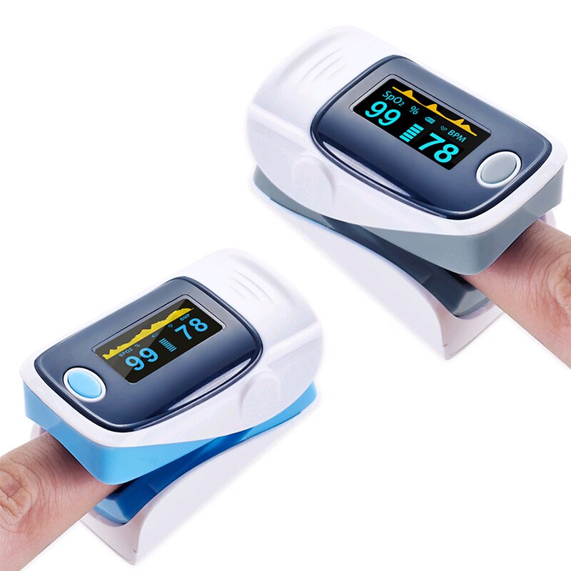 Finger Pulsoximeter Tragbare Oximetro De Pulso Fingertip Pulsoximeter Herz Rate Monitor Blut Sauerstoff Gesundheit Pflege Ausrüstung Meter: blue and gray