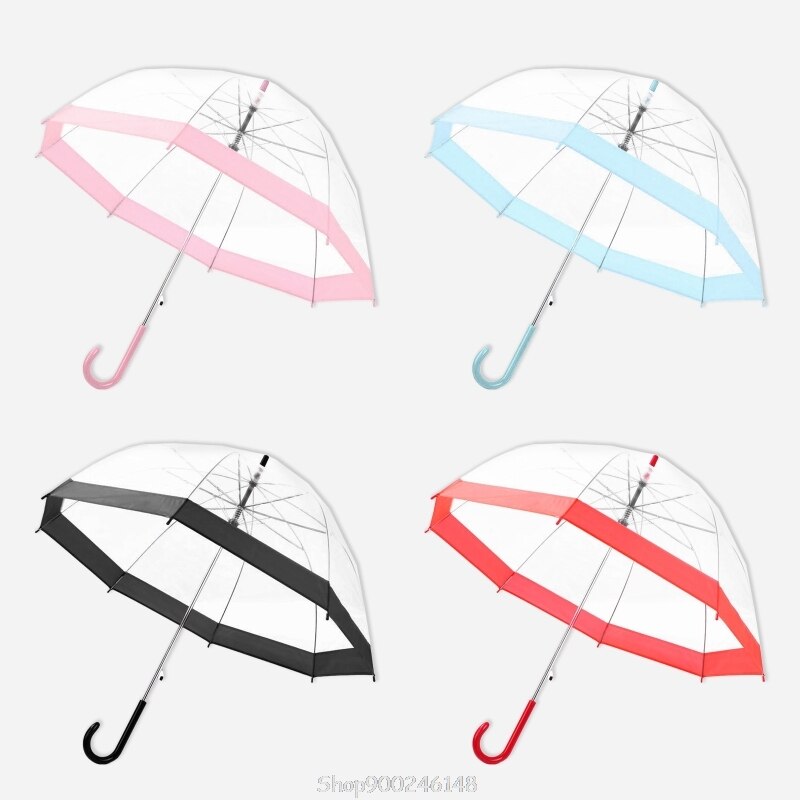 Transparent Umbrella Girls Boys Apollo Cartoon Dolphin Children Umbrella Semi-Automatic Rain Umbrellas For Kids O15 20