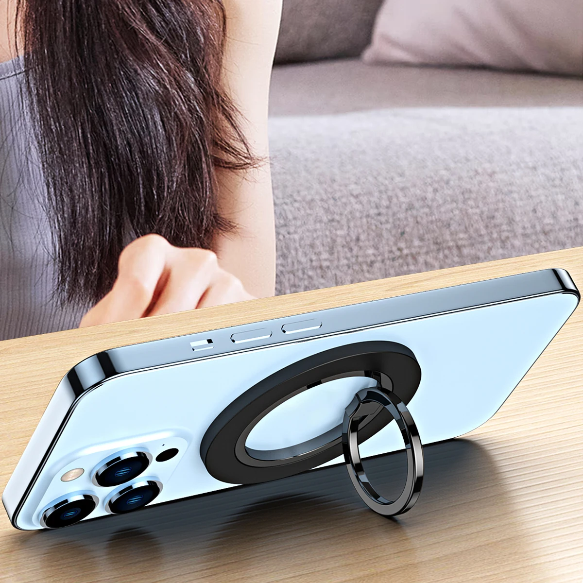 Phone Finger Ring Magnetic Holder for Magsafe Rotatable Plating Strong Magnet Stand Metal Bracket for iPhone13 14 15 16 Pro/Plus