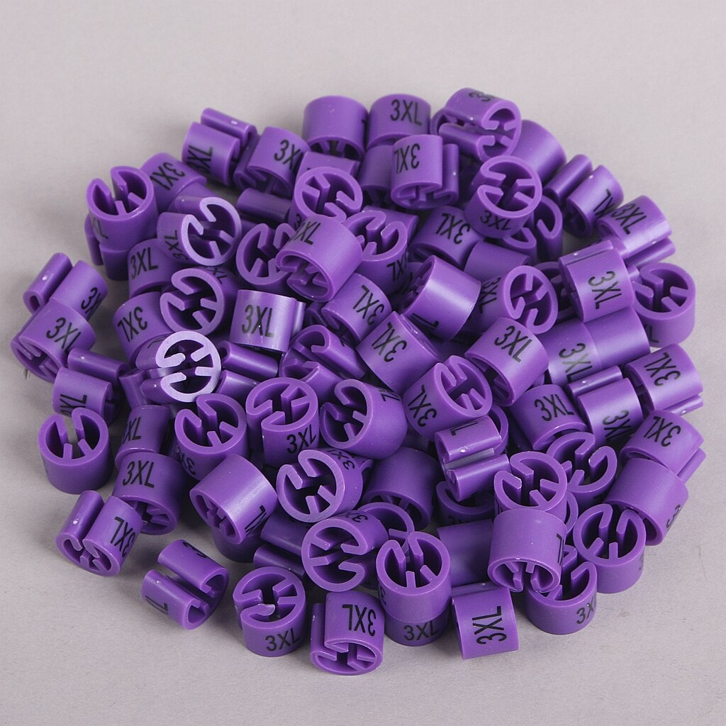 200pcs Multicolour Hanger Sizer Garment Markers "XS-6XL" Plastic Clothing Size Marker Tags