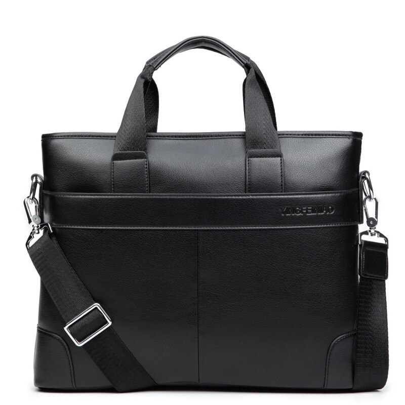IMIDO Men's Business Casual Briefcase - PU Leather Laptop Bag - Large Capacity - 15 Inch: Black