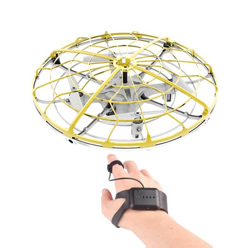 Mini Drone Ufo Handbediende Rc Helicopter Quadrocopter Dron Infrarood Inductie Vliegtuigen Vliegende Bal Speelgoed Voor Xmas Beste Cadeaus: yellow