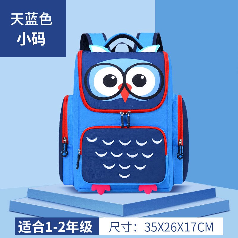 Crianças sacos de escola meninas meninos crianças dos desenhos animados escola primária mochila ortopédica coruja mochilas mochila crianças infantil: small blue