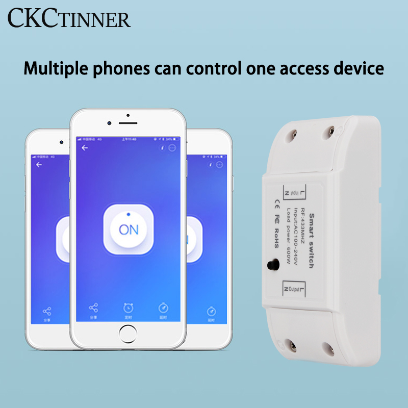 Smart Home House Wireless Remote Switch Breaker WiFi Switch Automation Module LED Light Controller 100-240V AC(50/60Hz) 600W
