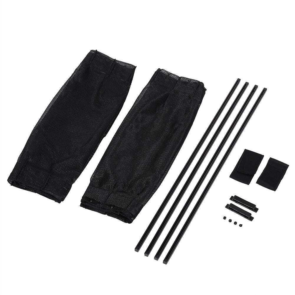 2*50s carro sol sombra janela cortina ajustável pára-sol viseira valance cortina preto verão proteção janela filme: Black Mesh