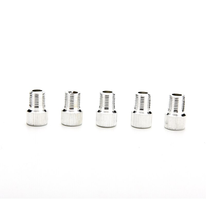 5 sztuk Adapter Zaworu Roweru Szosowego - Konwerter Pompki Presta na Schrader Narzędzia do Naprawy Dętek: Srebrny