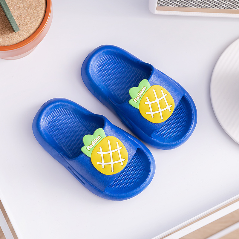 Sandalias deslizantes ligeras para niños y niñas, zapatillas antideslizantes de verano para playa, piscina, baño y ducha: Azul / 28-29Foot Length16cm