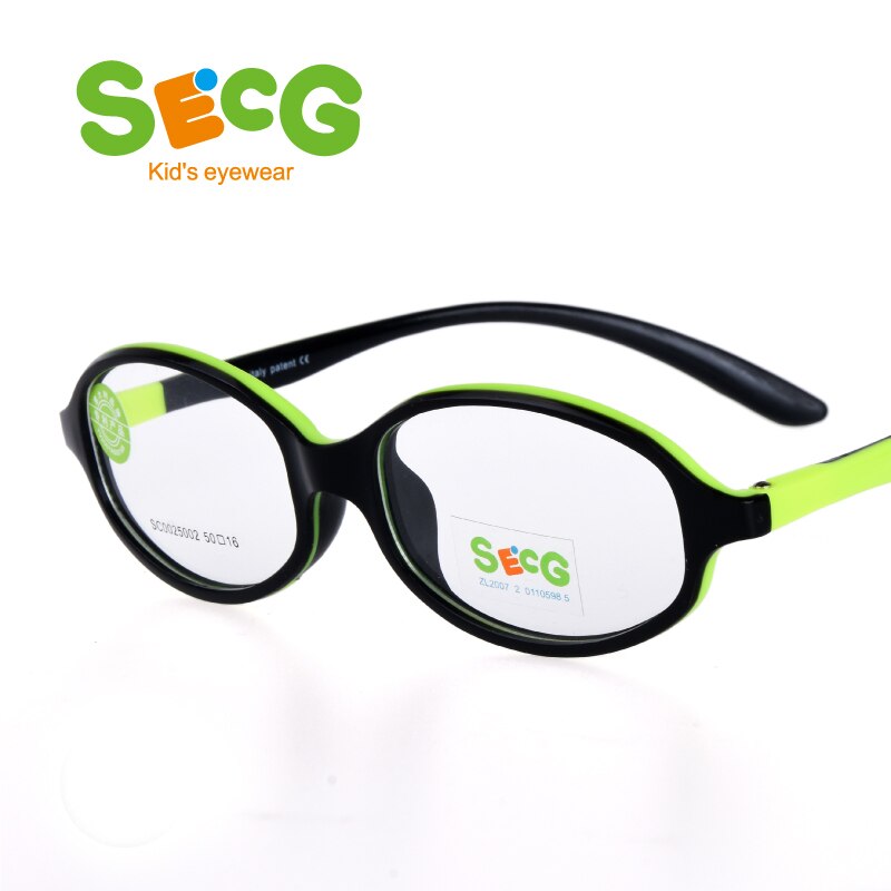 SECG-Montura de Gafas para niños, lentes para miopía, redondas, ópticas, de silicona