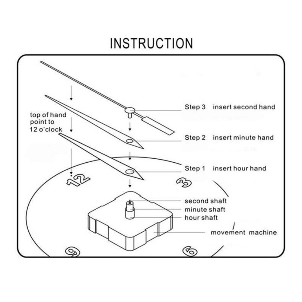 Stille Grote Wandklok Quartz Klok Movement Mechanism Repair Tool Onderdelen Kit Diy Mechanisme Onderdelen 1/2 Inch Diy Set