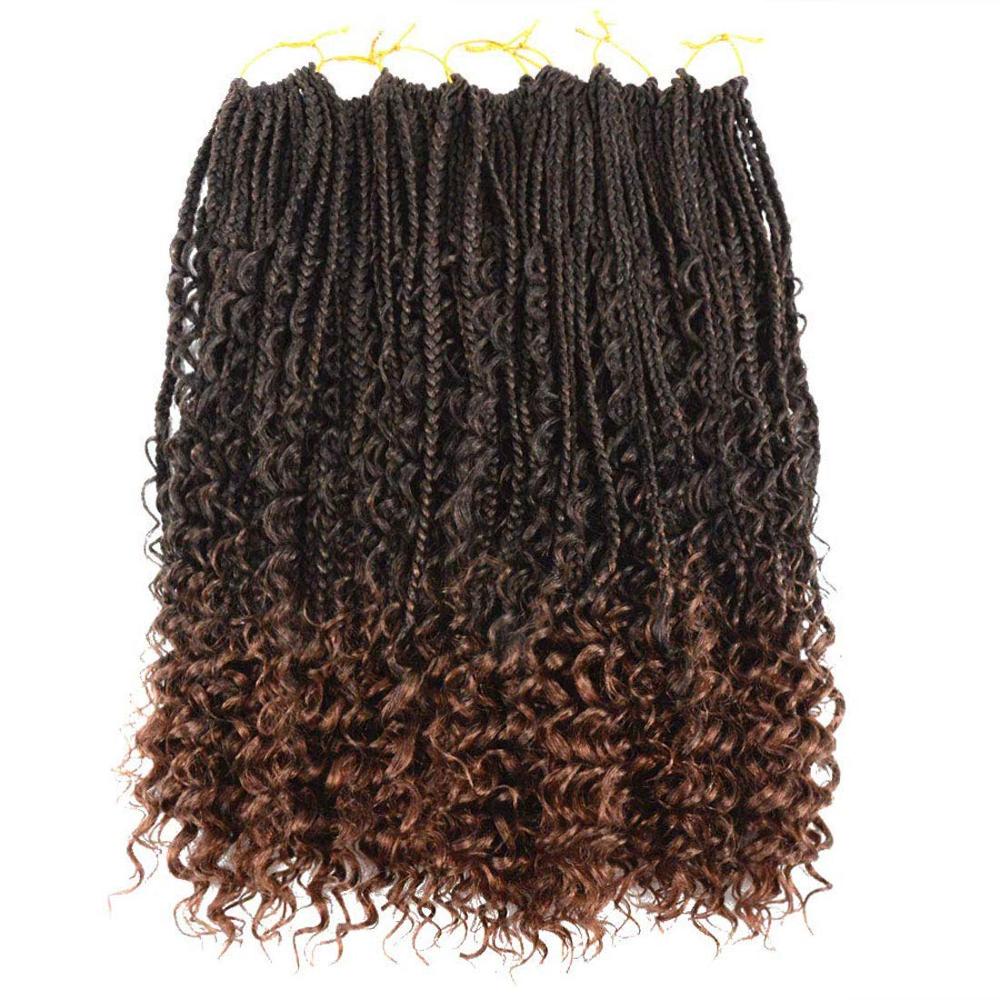 box braid crochet hair for black women Crochet Braids with Curly Ends 16 Strands/Pack Crochet Box Braids Hair