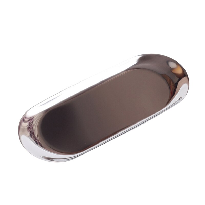 Oval Ablage Metall Tablett Heimat Küche Tablett Oval Obst-fach Edelstahl Lagerung Liefert Speicher Fach Utensil: Silber- L