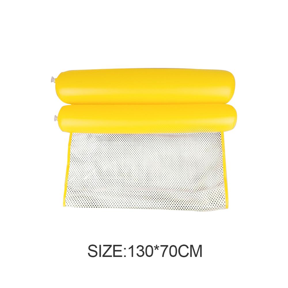 Colchón de aire plegable para playa y piscina, flotador inflable, cama de verano, hamaca de agua: Yellow