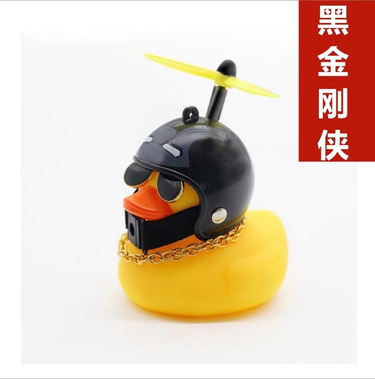 Rubber Duck Toy Car Ornaments Yellow Duck with Propeller Helmet Car Dashboard Decor Squeaking Glowing Duck Toys for Adults Kids: G