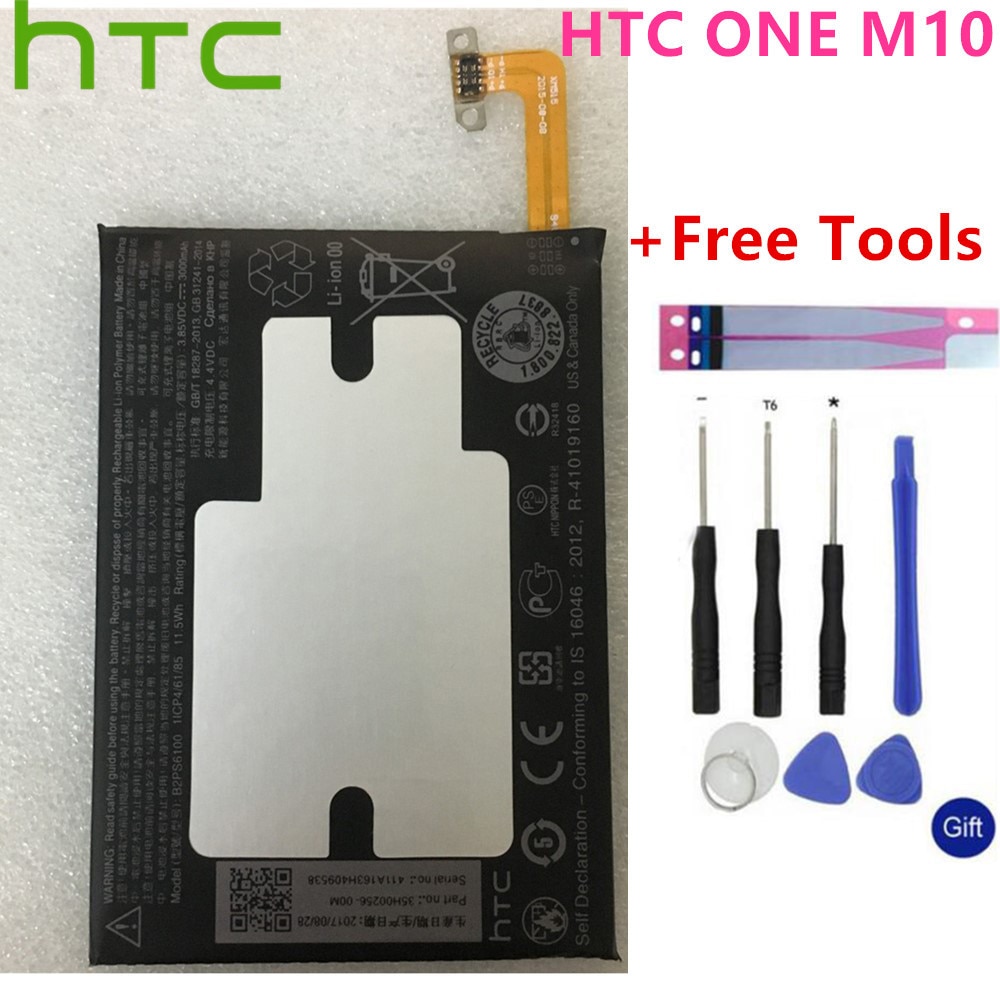 HTC Original 3000mAh B2PS6100 Ersatz Batterie Für Eine M10 10 / 10 Lebensstil M10H M10U Batterie Bateria Batterij + werkzeuge