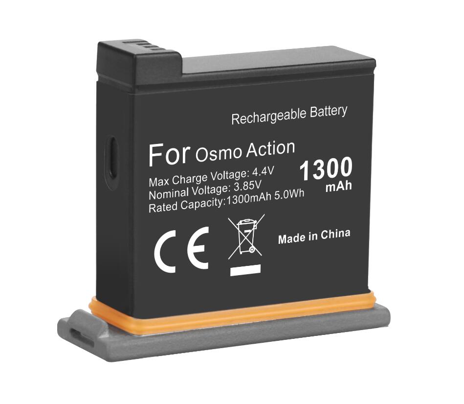 Osmo handling batteri  + 3 havn smart hurtiglader til dji osmo sportskamera: 1 stk batteri