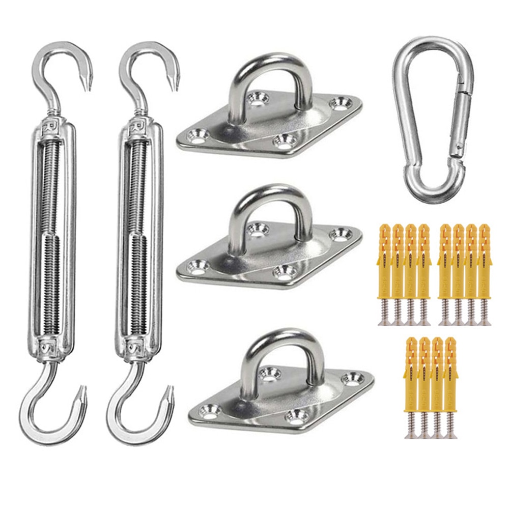 En existencia Kit de Hardware de sombra de vela para vela parasol triangular, montaje de velas colgantes, accesorio de instalación para Patio, piscina, Patio trasero