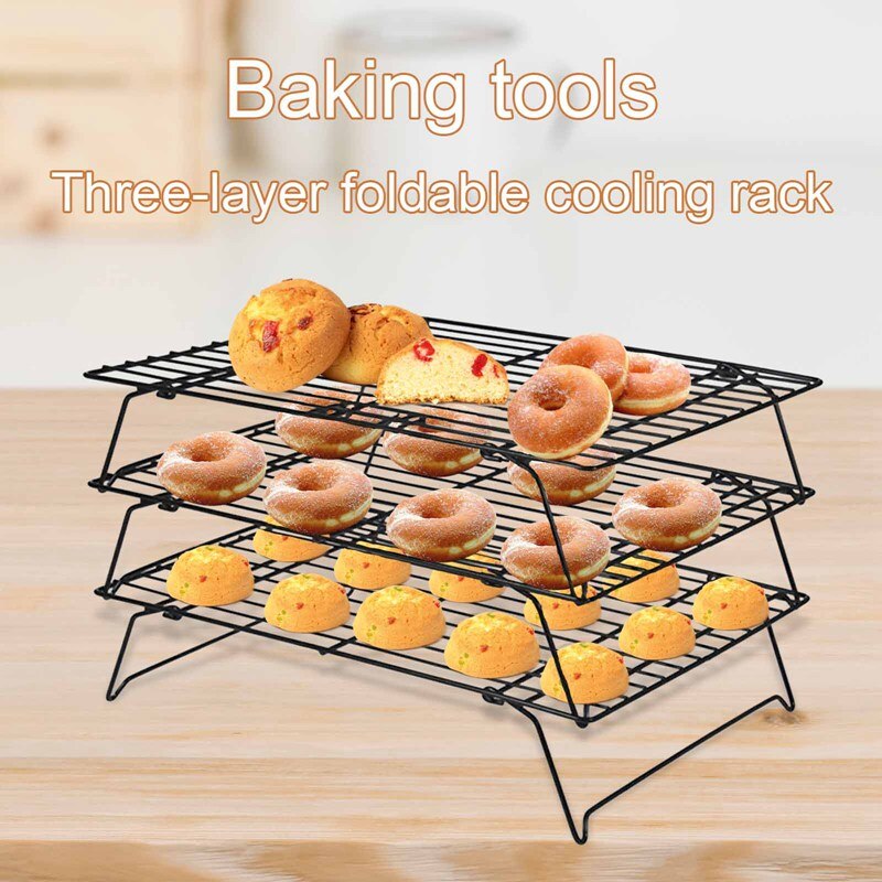 3 layers Baking Tools & Accessories Multi-layer Metal Cooling Rack for Cookies cupcakes and More, Kitchen Baking cake Tray