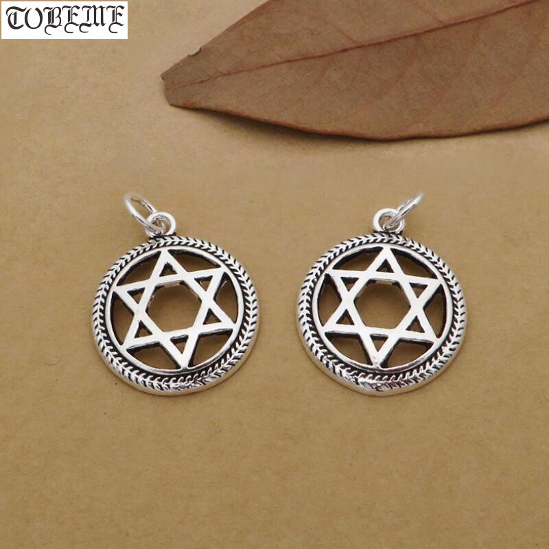 100% 925 Silver Star Charm Diy Armband Charme Kleine Ster Van David Hanger Diy Sieraden Geluksbrenger