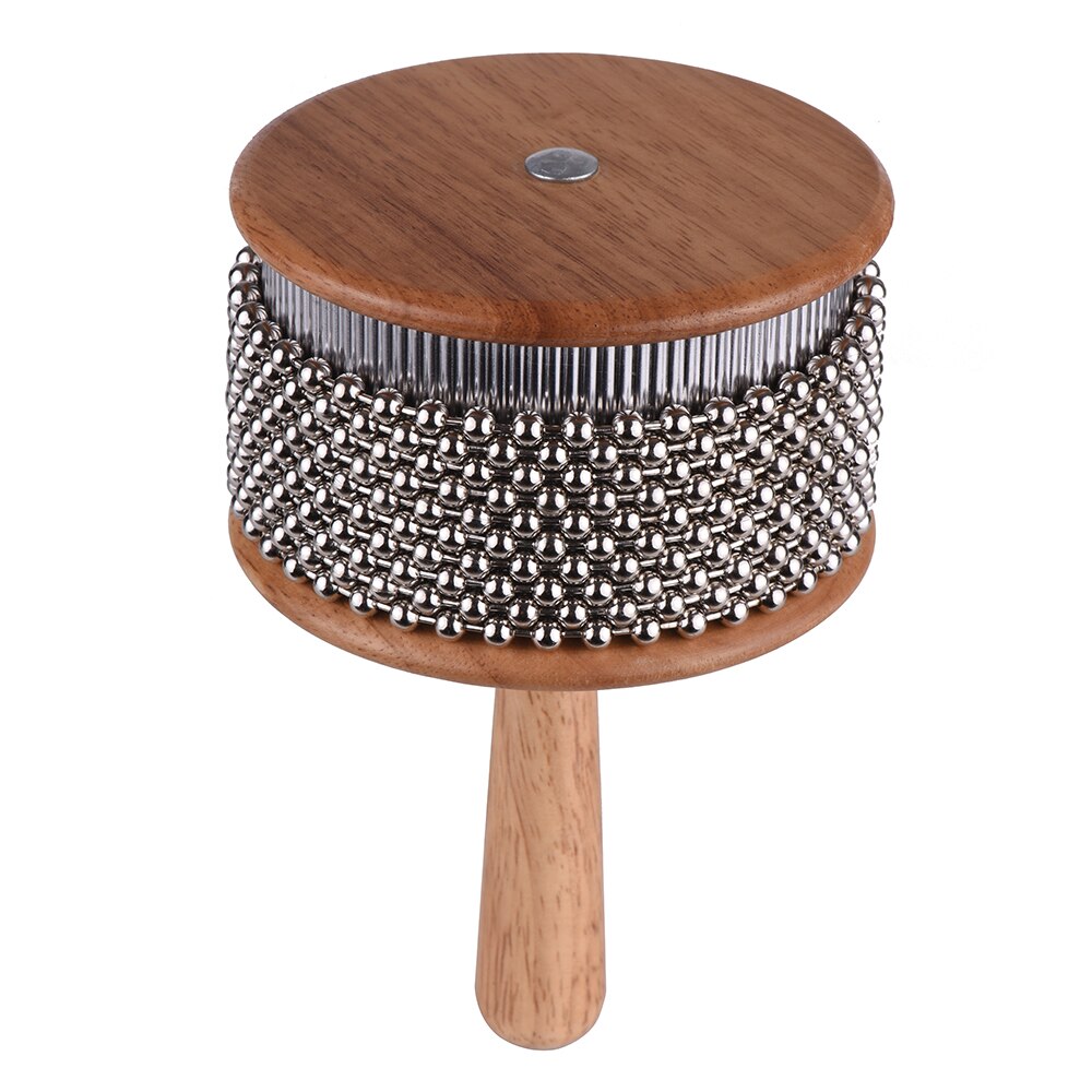 Holz Cabasa Schlagzeug Musical Instrument Metall Perlen Kette & Zylinder Hand Shaker für Klassenzimmer Band Mittel Größe