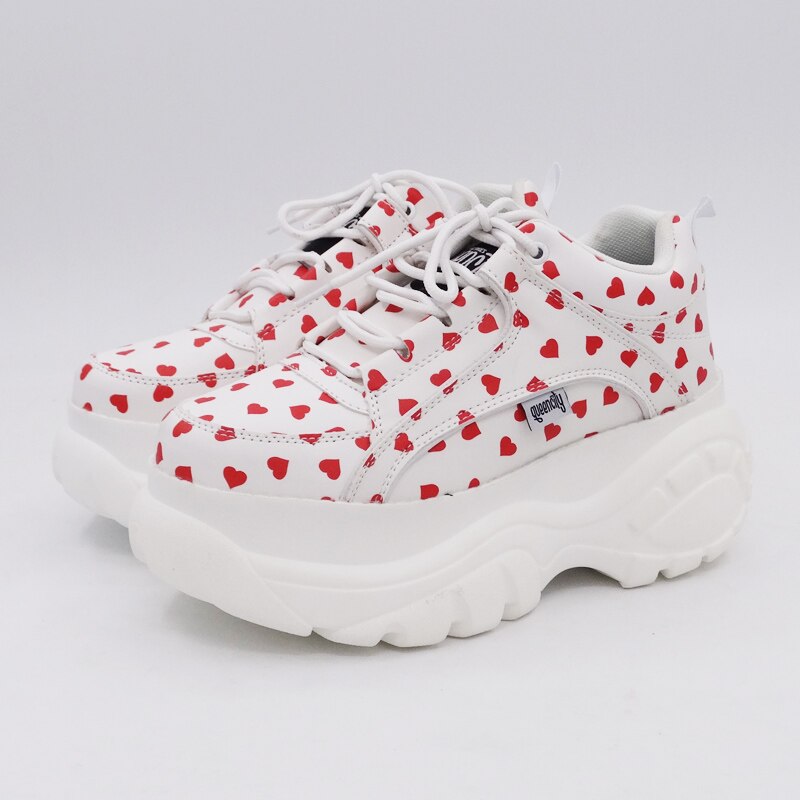 Comfabea damskor vardagligt kvinnor platåskor sneakers vårskor kvinnor tjock sula creepers sportsko