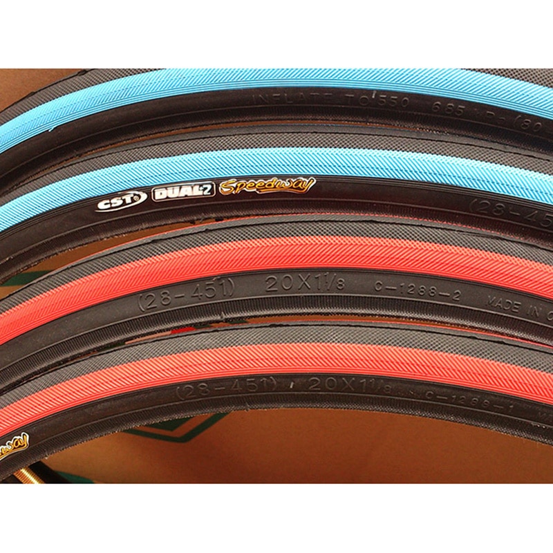 CST Speedway-neumáticos de bicicleta de 20 &quot;x 1 1/8&quot;, llanta enganchada 60TPI 451, 6.8Bar/100PSI, piezas de bicicleta plegable Minivelo BMX