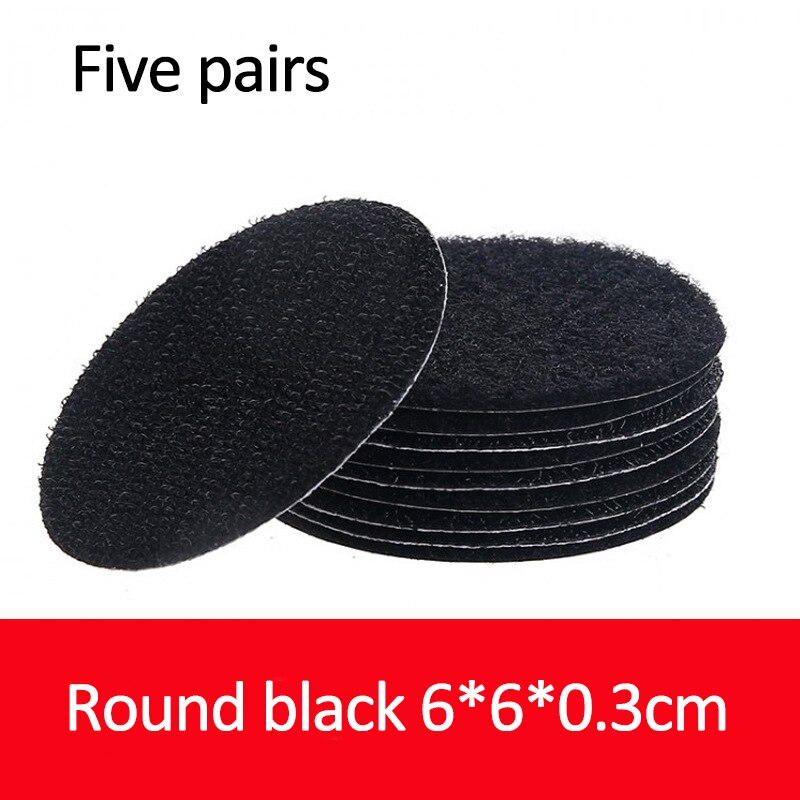 5/10/20 Pairs 60mm Strong Self Adhesive Fastener Dots Stickers Velcro Adhesive Tape For Bed Sheet Sofa Mat Carpet Anti Slip Mat: 5 Pairs Black Round