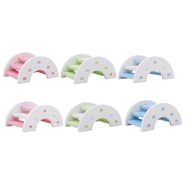 Hamster Ladder Rainbow Bridge Pet Toys Wooden Bridge Hanging Toys Small Animals Cage Accessories Hamster Seesaw Ladder Rainbow