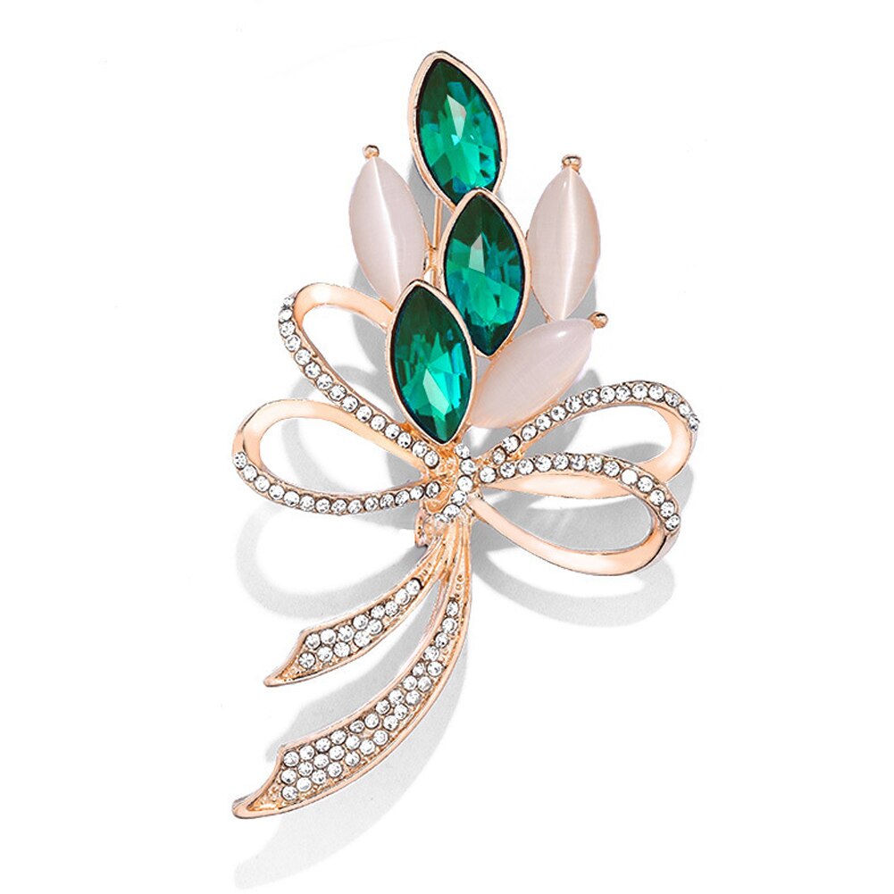 Broche fleur en pierre opale à la , accessoires de vêtement, d'anniversaire pour femmes, broche en strass: Titane plaqué