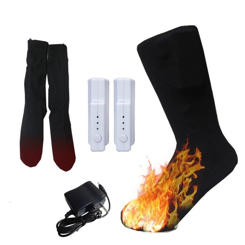 Thermal Cotton Heated Socks Sport Skiing Socks Winter Foot Warmer Electric Warming Sock Battery Power Men Women US Plug