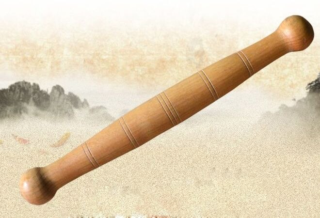 De Madera de regla de Tai Chi artes marciales Barra para entrenamiento de kung Fu barra de salud, regla de madera palo 40cm * 4cm: style 1