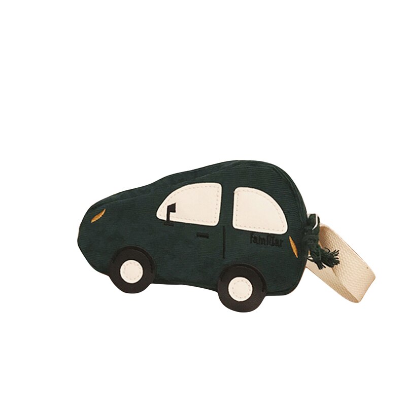 Mini bolsos cruzados a la para niños y niñas, bandoleras en forma de coche con bonitos dibujos animados,: green