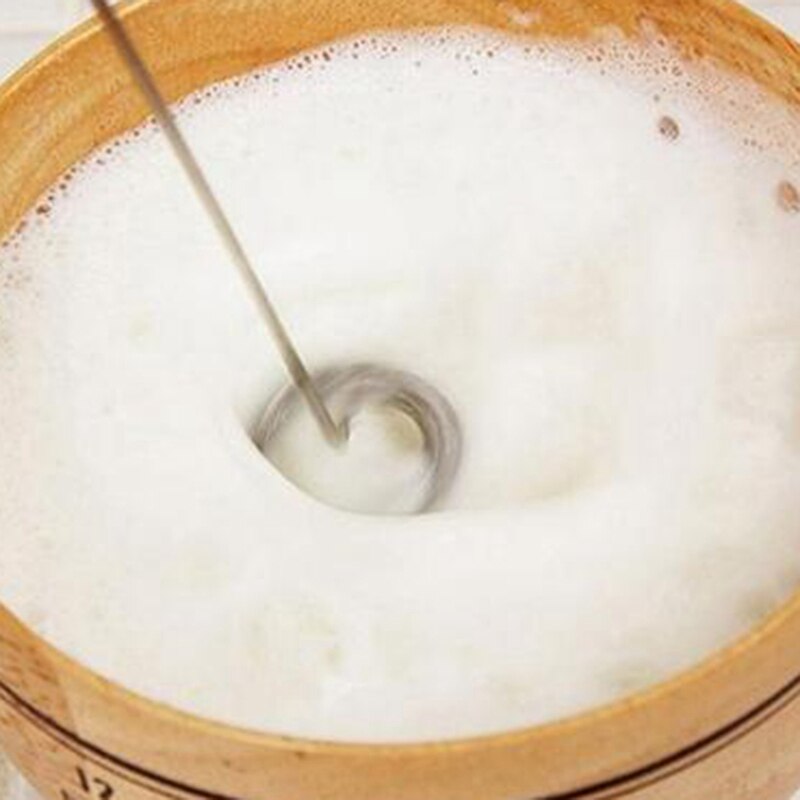 Potente batidor de doble resorte eléctrico Espumador de leche batidor de cocina batidora de mano de leche para café Latte capuchino, Rojo