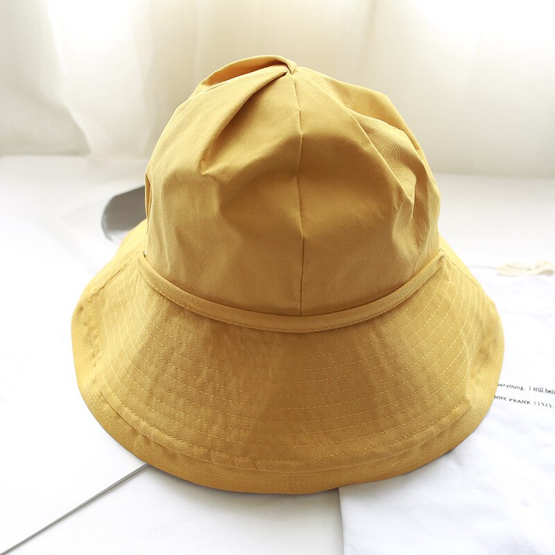 Visser hoed vrouwelijke Koreaanse versie van de literaire en artistieke grote hoed dakranden zon-proof hoed brede dakranden dome tie bassin hoed