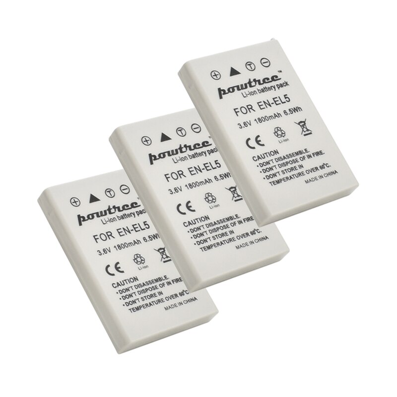 3.6v 1800mAh EN-EL5 EN EL5 ENEL5 batteries Li-ion Camera Battery For Nikon Coolpix P90 P100 P500 P510 P520: 3 Piece Battery