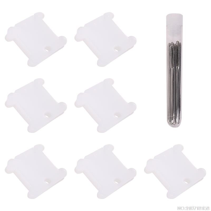 10pcs Embroidery Floss Thread Bobbins Plastic Cross Stitch Spool Storage Board Card Organizer Holder A22 21