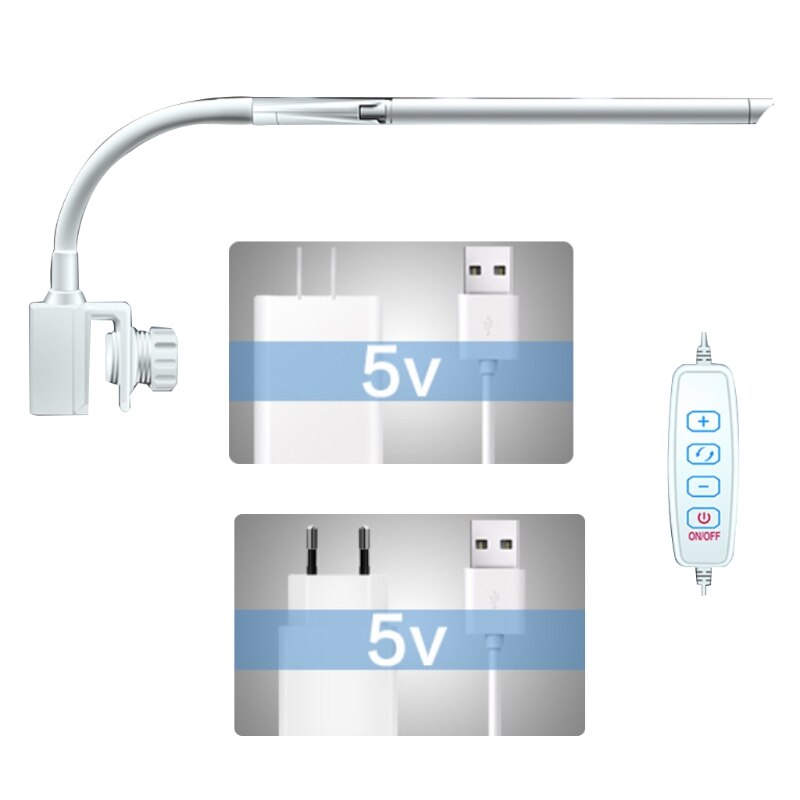 100V-240V Adjustable Fish Tank Four-Row Lights LED Aquarium Clip-on Lighting Lamp EU/US Plug