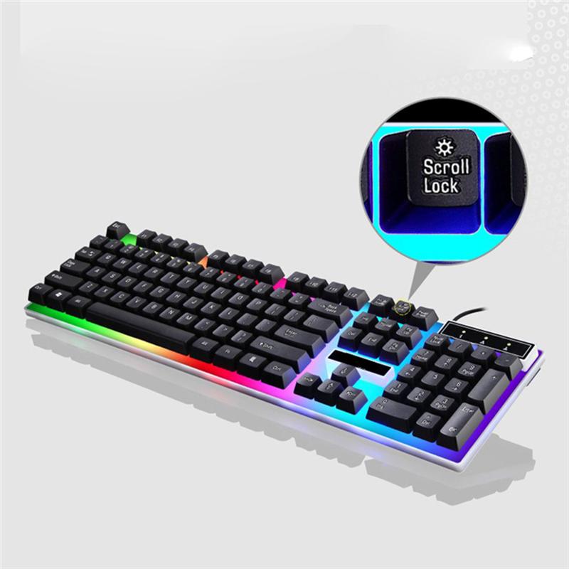 Wired Colorful Backlight Mechanical Feel Keyboard Gaming Ergonomic Keyboard And Mouse Kit USB Wired Backlit Keyboard And Mouse