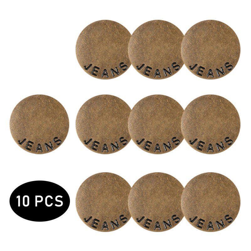 10pcs Snap Fastener Metal Pants Button Adjustable Free Sewing Buttons for Clothing Jeans Waist Button Buckle 17mm: C