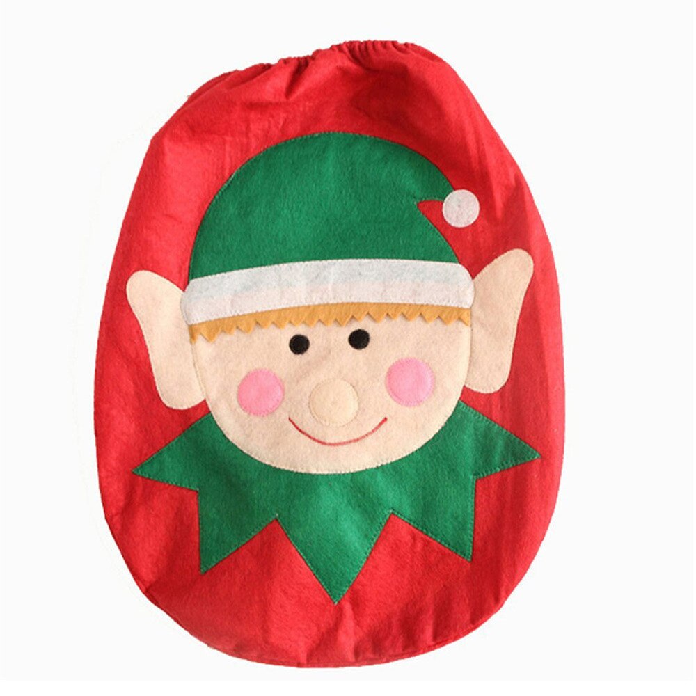 Jul toalettstol täcka snögubbe toalett lock täcka juldekorationer för hem xmas natal feliz navidad badrum dekoration: Älva