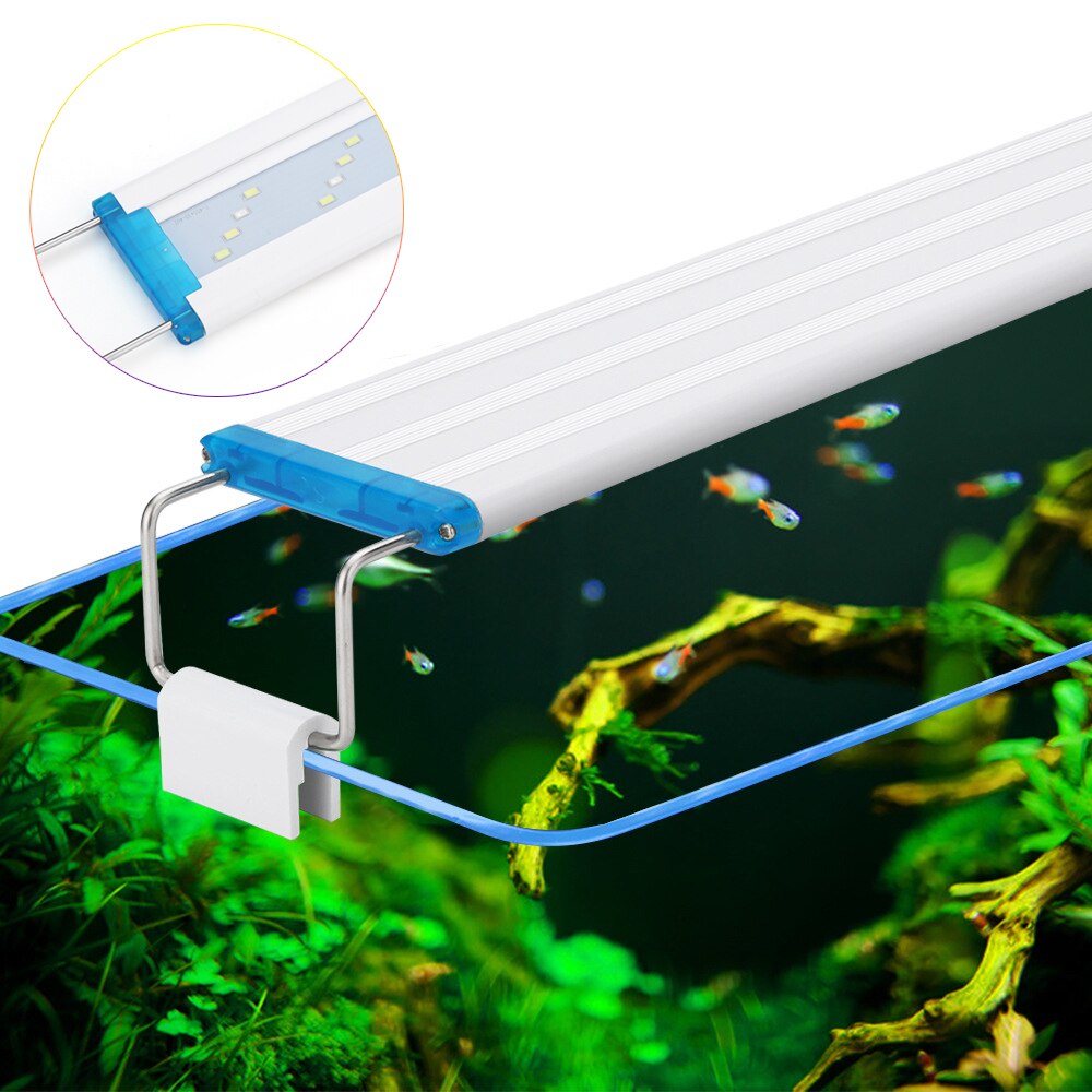 Éclairage led Super mince pour Aquarium 18-75CM, lampe Extensible et étanche à Clip pour Aquarium 90-260V