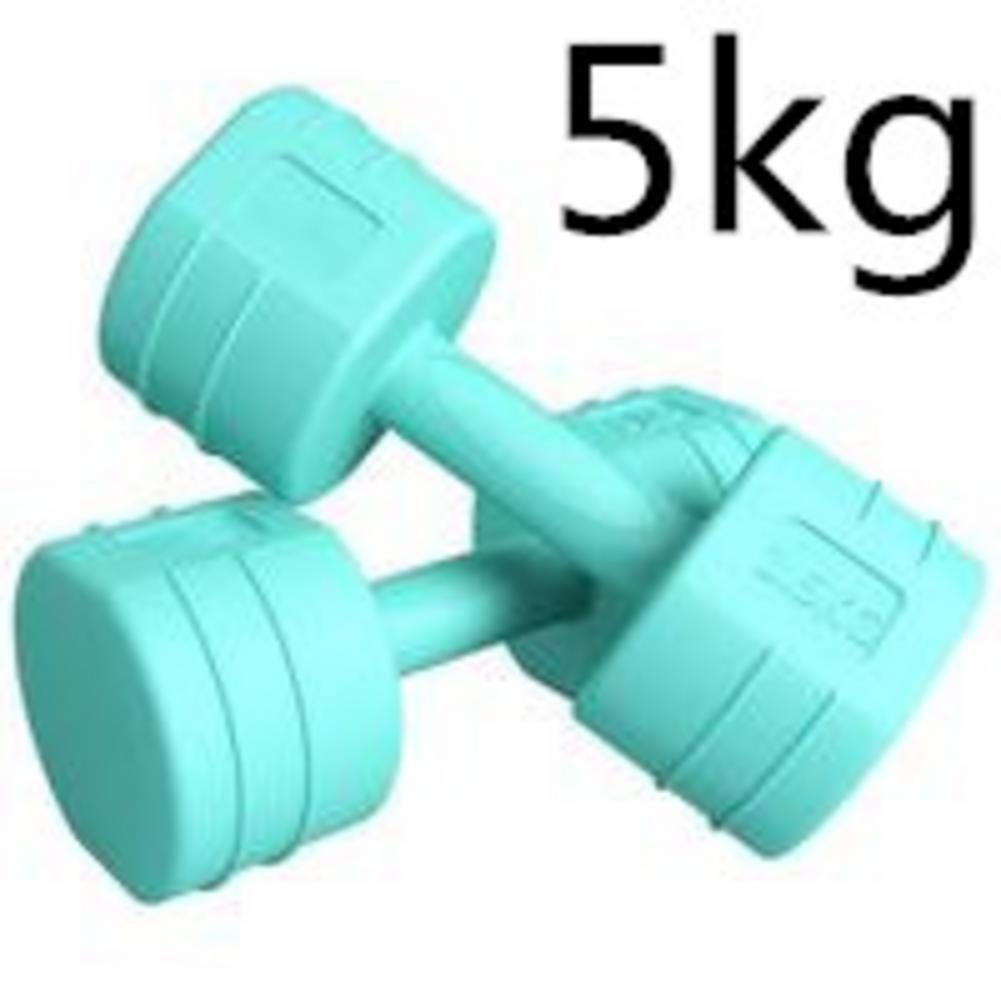 1 Pair Multifunctional Dumbbell Rubber Anti-Dumbbell Knurled Ergonomic Handle Solid Cast Iron Core Dumbbell: Army Green