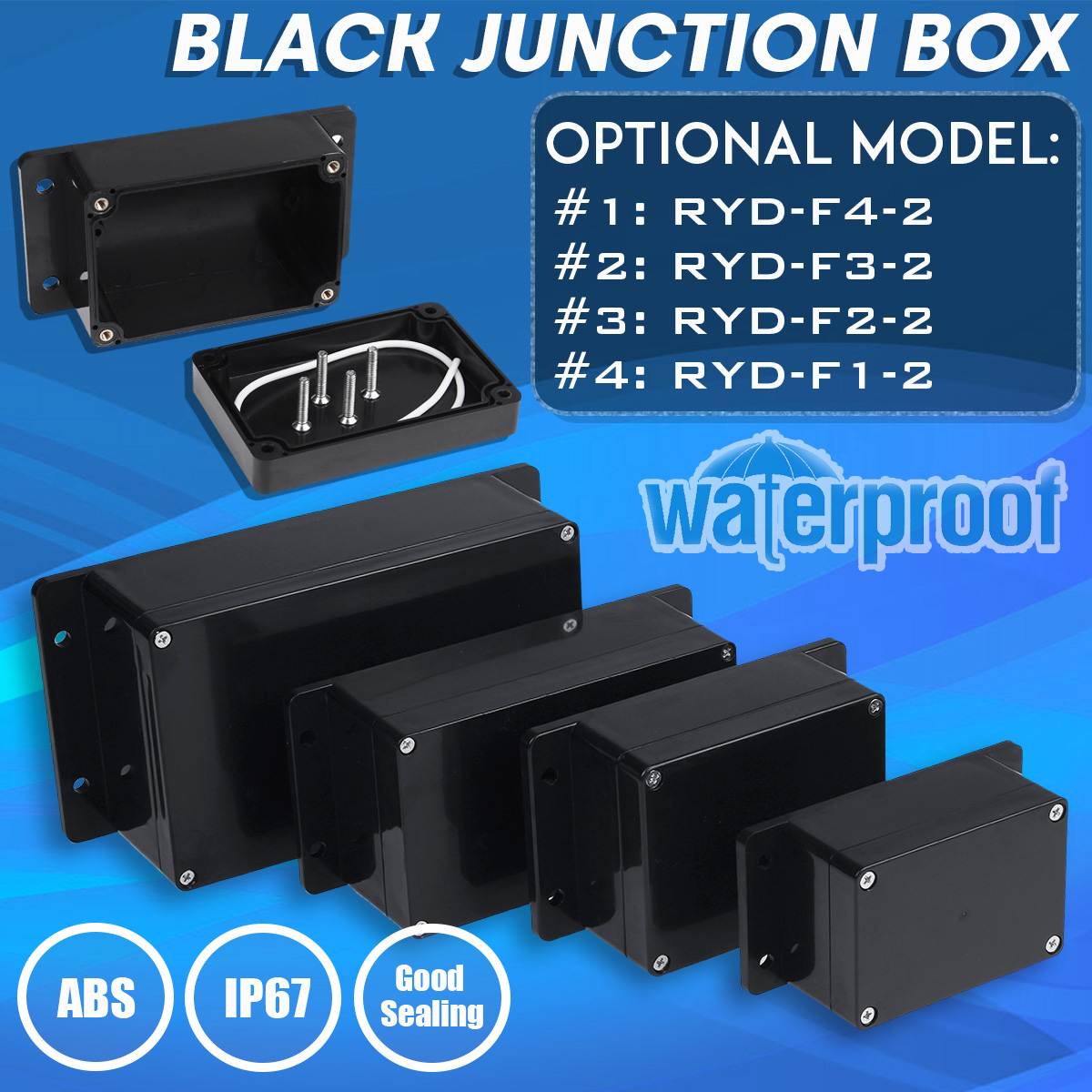 Outdoor IP67 Waterproof Enclosure Plastic Box Electronic Project Instrument Case Electrical Project Box Junction Box Housing