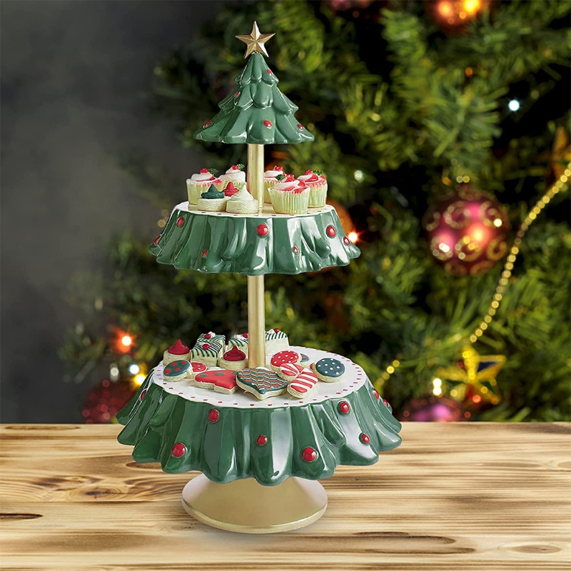 Snack Serving Stand Christmas Tree Shapes Bowls Snack Stands Dessert Stands Fruit Plates for Christmas Party Decorations