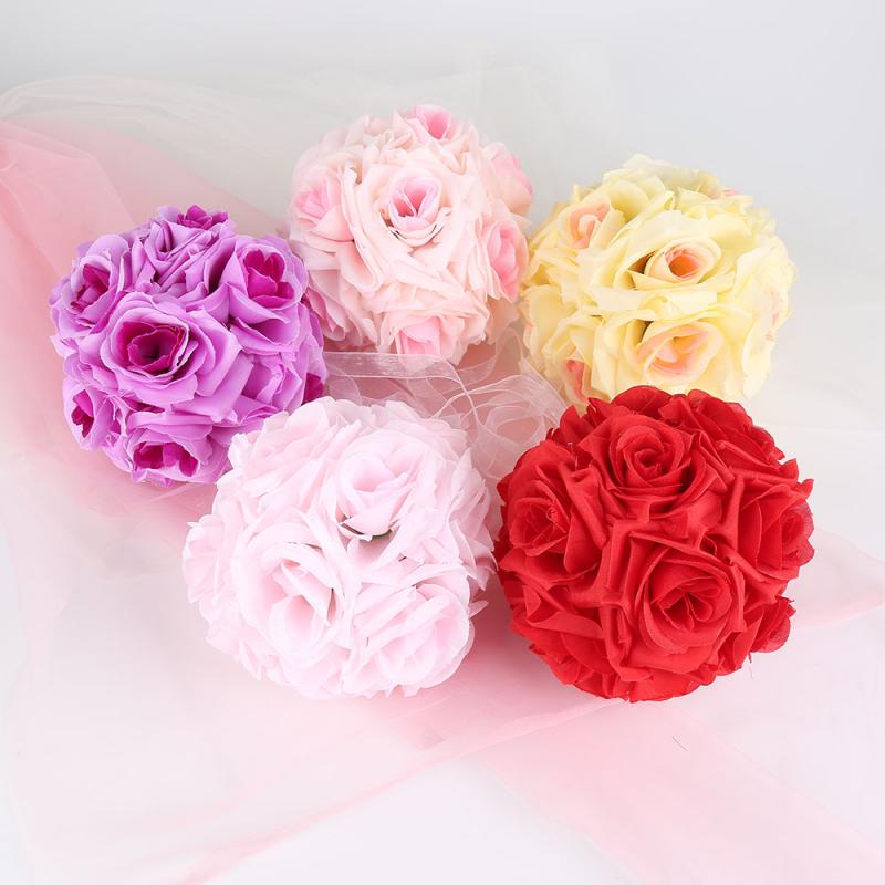 Simulation Of Encrypted Ball Flower Ball Centerpieces Cloth Rose Decorative Hanging Flower Ball Wedding Kissing Ball