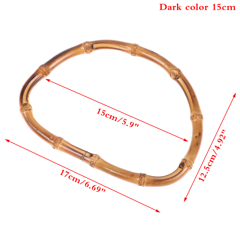 Sac à main rond en bambou, 12cm/15cm, en bois, pour remplacement, accessoires de bricolage: Bronze