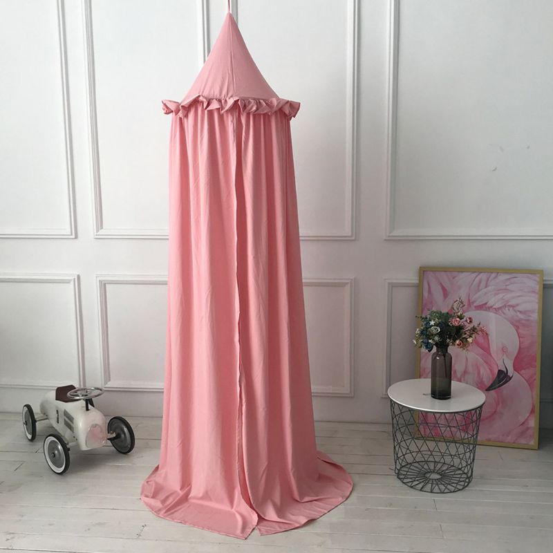 Enfants lit baldaquin rideaux filles princesse ronde suspendue dôme moustique maille chambre décor G99C