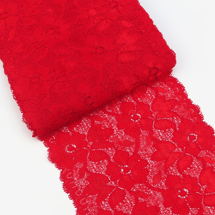 Ruban de dentelle souple à motif Floral de 16cm, fournitures d'artisanat en dentelle, robe pour vêtements dessus soutien-gorge décoration blanche, guipure dentelle: Rouge